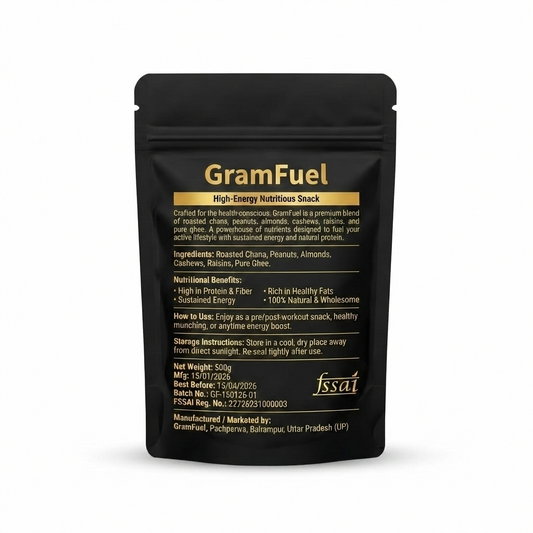 GramFuel Energy Dry Fruit Mix – Pack of 2 (500g Each) | Roasted Chana, Peanuts, Almonds, Cashews & Raisins | Healthy Protein Snack