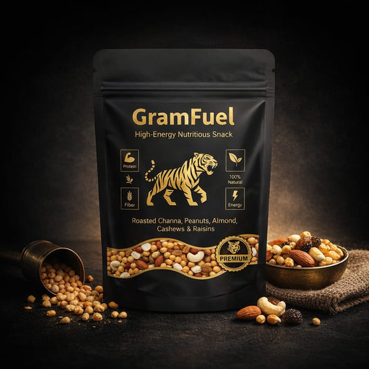 GramFuel Pro+ Energy Blend | Pack of 2 (500g Each) | High-Protein Super Seeds Mix | Roasted Chana, Badam, Kaju, Makhana, Sunflower & Watermelon Seeds in Desi Ghee | Premium Family Pack | 1kg Total