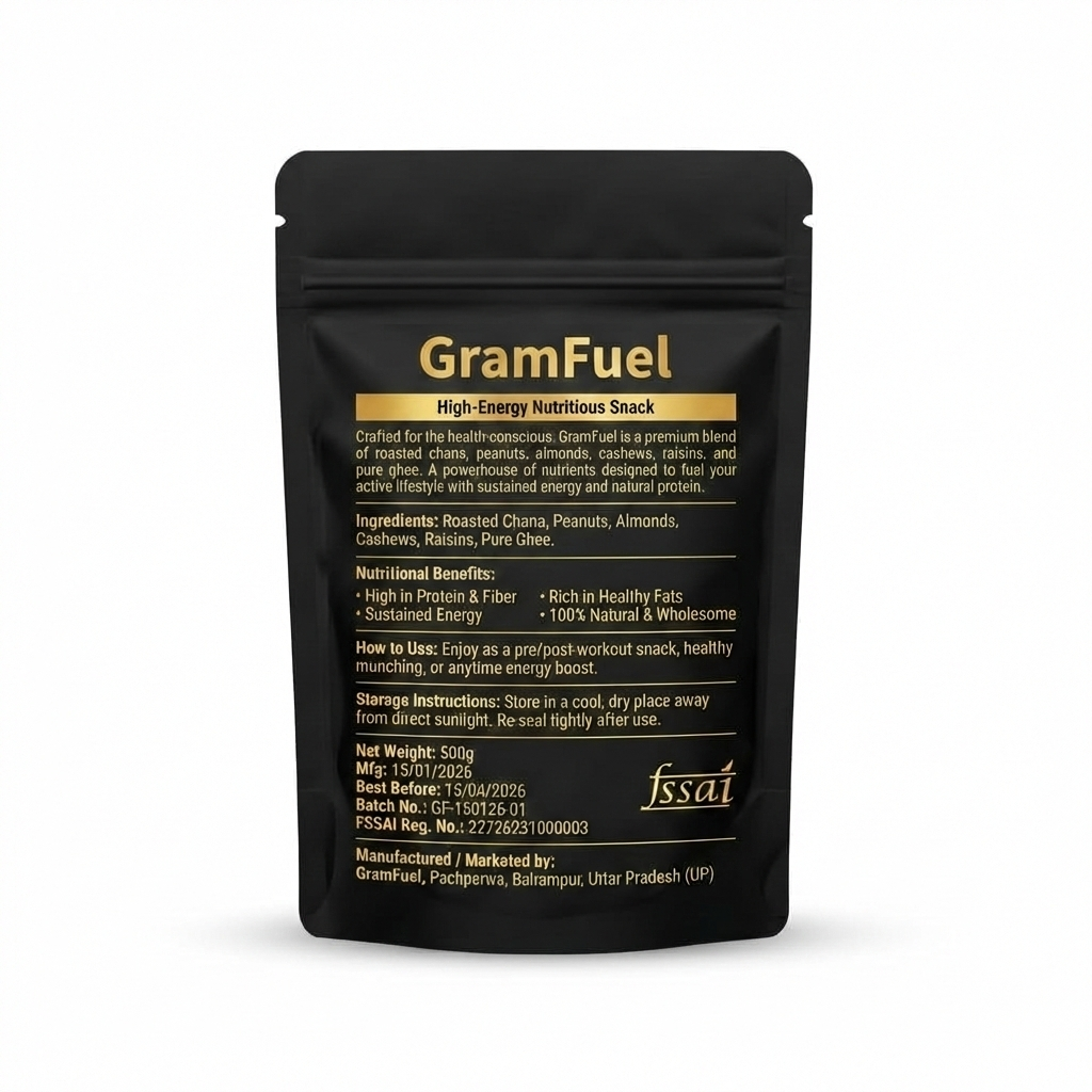 GramFuel Pro+ Energy Blend | High-Protein Super Seeds Mix | Roasted Chana, Badam, Kaju, Makhana, Sunflower & Watermelon Seeds in Desi Ghee | Premium Nutrition Snack
