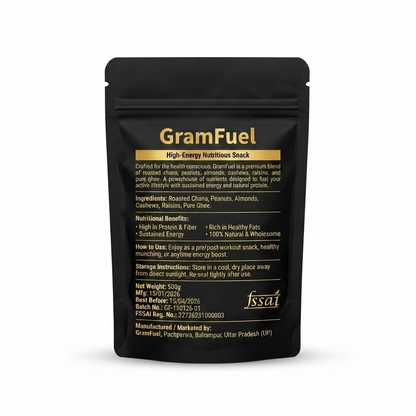 GramFuel Pro+ Energy Blend | High-Protein Super Seeds Mix | Roasted Chana, Badam, Kaju, Makhana, Sunflower & Watermelon Seeds in Desi Ghee | Premium Nutrition Snack