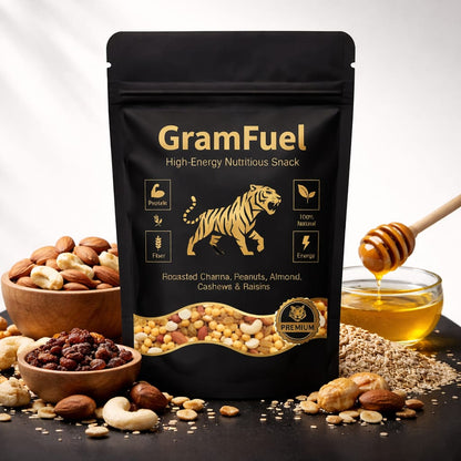 GramFuel Pro+ Energy Blend | Pack of 2 (500g Each) | High-Protein Super Seeds Mix | Roasted Chana, Badam, Kaju, Makhana, Sunflower & Watermelon Seeds in Desi Ghee | Premium Family Pack | 1kg Total